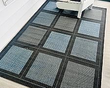 Blue, Black & Gray Outdoor/ Indoor Flat-woven Rug, 2 of 2