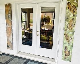 Two Painted Wood Art Pieces From Zip Code Show-Kevin Irvin's Pinocció's Code