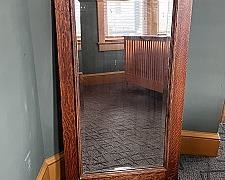 Beveled Glass Mirror in Stunning Vintage Oak Frame