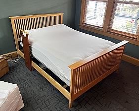 Wood Bed Frame & 2 Toned Rail For Full Sized Bed