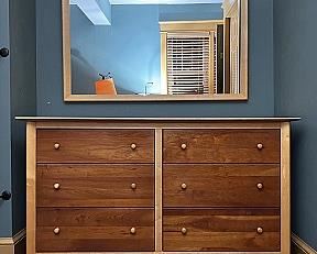Gorgeous Copeland of Vermont Furniture 2 Tone Wood Dresser & Mirror