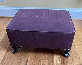 Vintage Purple Upholstered Foot Stool