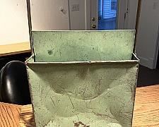 Antique Green Metal Magazine Rack