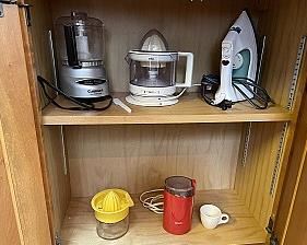 Electric Iron, Cuisinart, Coffee Bean Grinder and Juicer; also Manual Juicer