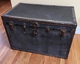 Antique Black Steamer Trunk