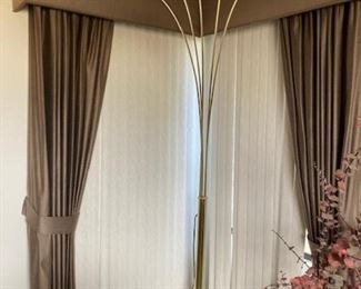 MCM Brass 5 Arm Arc Floor Lamp