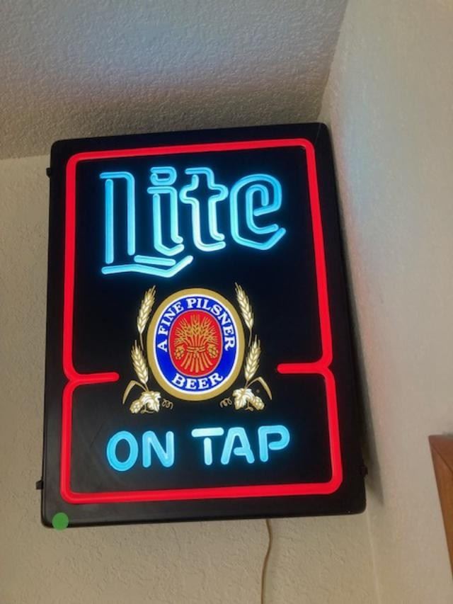 Vintage, Miller Lite On Tap Bar Sign