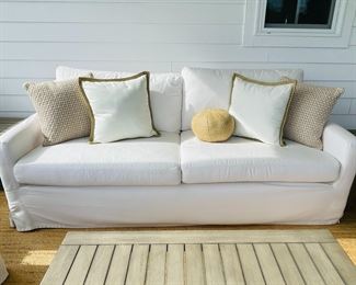 Frontgate slip covered sofa 