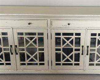 Arhaus lattice-front media cabinet 