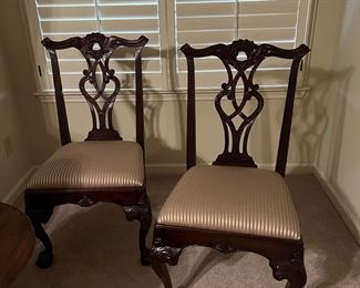 TWO MORE CHAIRS PART OF DINNING ROOM TABLE & 12 CHAIRS