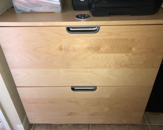 Wood grained lateral file cabinet, main level bedroom