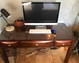 Desk with glass protector.  Computer has sold.  SOLD DESK