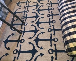 Area rug with anchor print