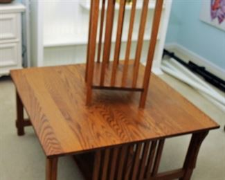 ARTS AND CRAFTS STYLE COFFEE TABLE AND END TABLE 