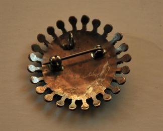 ZUNI PETIT POINT SIGNED BROOCH