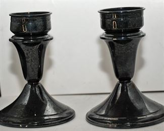NEWPORT SILVER PLATE CO. CANDLE STICK PILLAR HOLDERS