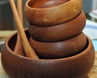 WOOD SALAD BOWL SET