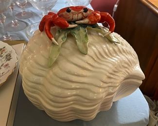 This cute crab dish has a spoon with it.  It would be great for a crab dip, etc.  The detail is amazing.  Unique piece!