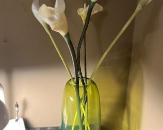 Beautiful green vase.  Super heavy and substantial.