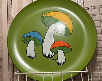 Vintage MCM Mushroom serving platter.