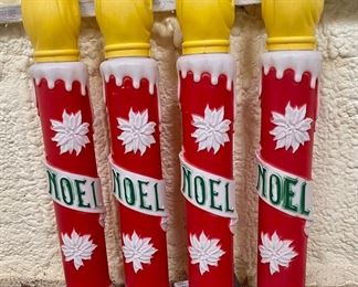 Vintage Christmas blow mold candles 