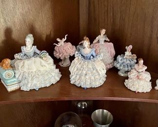 Dresden lace porcelain ladies