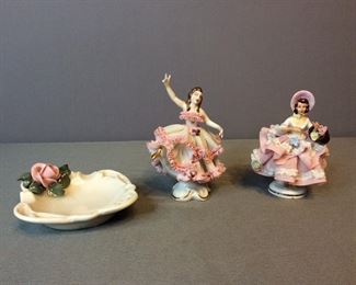  Dresden Pottery Ballerinas & FlowerGirl