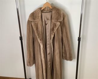 Beige and Tan Fur Coat
