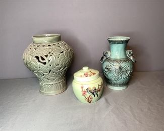 Asian Inspired Ceramic Vases