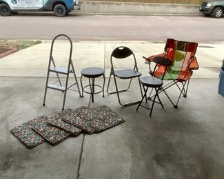 Folding Chairs and Step Ladder
