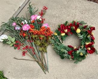 Christmas Wreath and Faux Flower