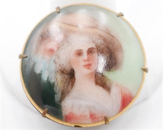 Painted Cameo Brooch 