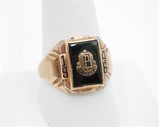 10K Gold & Onyx 1946 Patchogue Class Ring 
