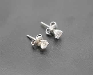Hearts on Fire 18K White Gold & Diamond Three-Prong Stud Earrings - Appraised 