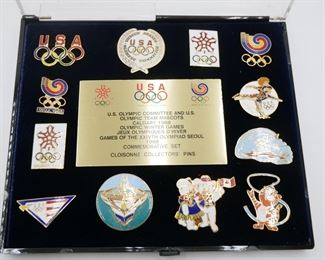 1988 Olympic Winter Games Commemorative Set Cloisonné Collectors' Pins 