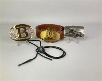 Leather Belt with Buckles