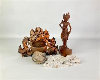 Eclectic Collection of Hand Carved Pieces and Stones