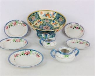 Japanese Tea Set and Compote Bowl
