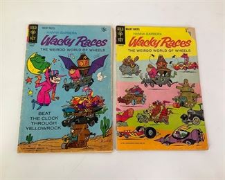 Vintage Gold Key Hanna-Barbera Wacky Races The Weirdo World of Wheels No. 1 and No. 4