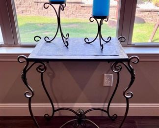 Accent Table and Candle Holders
