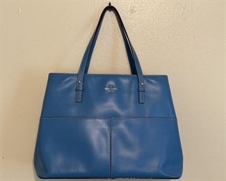 Kate Spade Blue Leather Work Tote