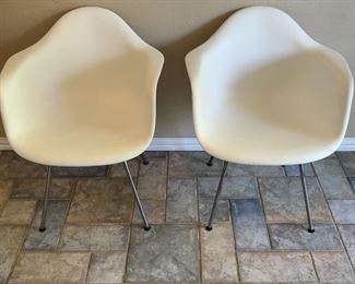 (2) Eames for Herman Miller Molded Plastic Chairs