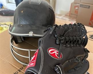 Baseball equipment in terrific condition.  