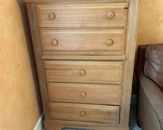 Tall chest of drawers part of set. 