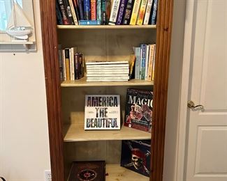 Federal style wood bookshelf. 