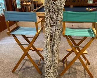 Tree hammock and director's chairs. 