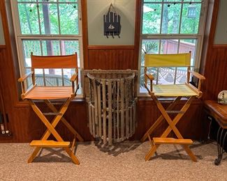 Four bar height director's chairs 