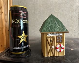 Rockstar decorative light.  And Gilligans  Island musical cookie jar