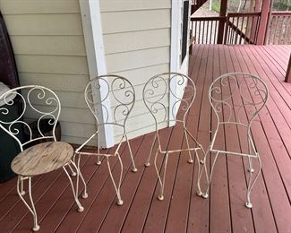 Wrought iron chairs.  Make them your own. 