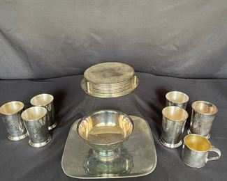 Antique Silver Plated Cups Dishes